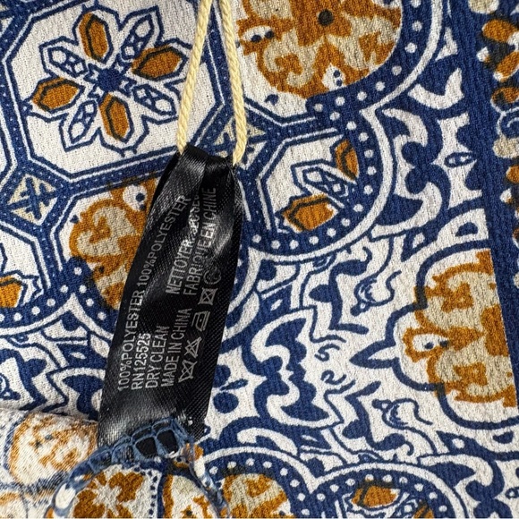 Justin & Taylor Blue and Orange Boho Patterned Kimono OS - Picture 4 of 6